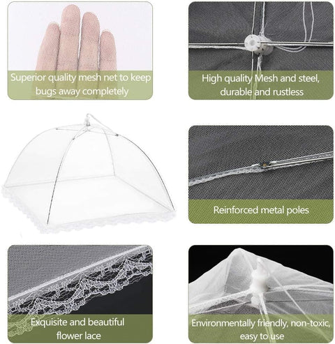 4 Pack Pop-up Food Cover Mesh Insect Net, Foldable for Camping Picnic Grilling, 43cm, Compatible with Oral-B Braun