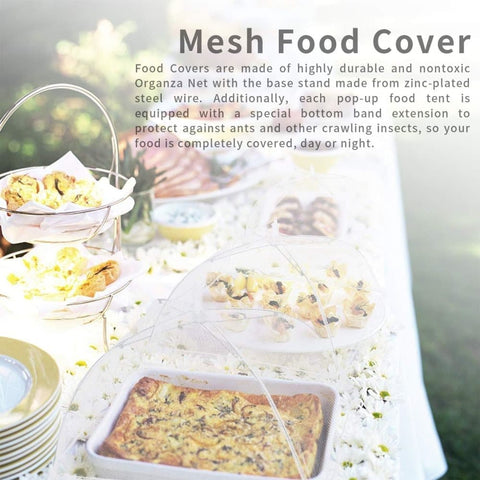 4 Pack Pop-up Food Cover Mesh Insect Net, Foldable for Camping Picnic Grilling, 43cm, Compatible with Oral-B Braun