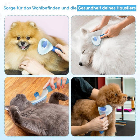 Dog brush for dogs and cats, fur brush, compatible with all breeds, Blue