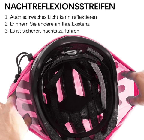 Reflective Bicycle Helmet Cover, Universal Wind and Water Resistant, Compatible with All Brands, Pink