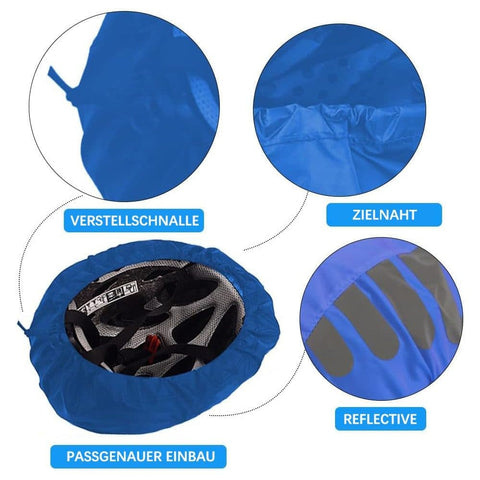 Reflective Bicycle Helmet Cover, Wind and Water Resistant, Universal Fit, Blue