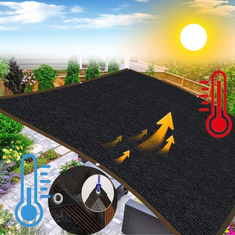 Black Sun Sail HDPE UV Protection 85-90%, 400cm x 400cm