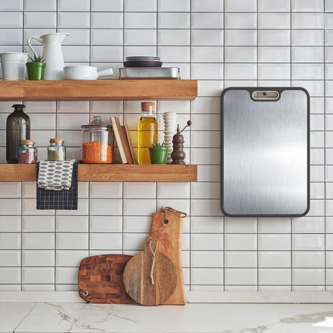 1 Piece Reversible Cutting Board Titanium PP or Stainless Steel PP Non-Slip Durable Food Grade, 30x20cm