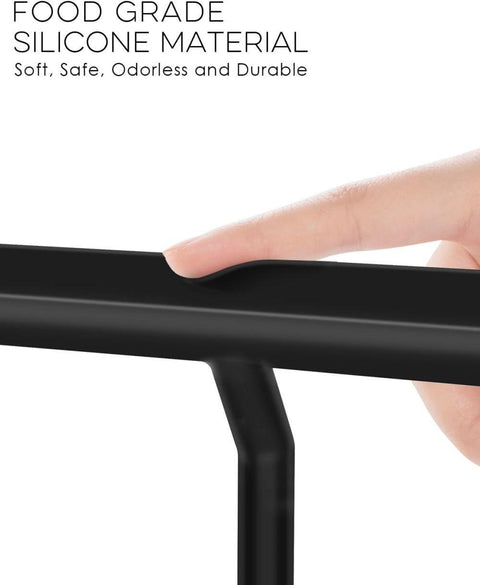 Silicone shower scraper with hook for windows shower door and car window, gray