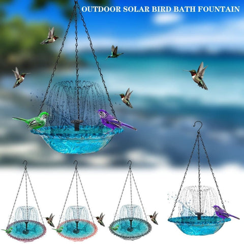 Solar Powered Bird Bath Fountain for Garden and Outdoors, Automatic Solar Waterer, Gray