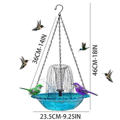 Solar Powered Bird Bath Fountain for Garden and Outdoors, Automatic Water Feature, Decorative Bird Waterer, Purple