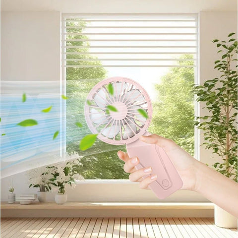 Portable Mini Hand Fan USB Rechargeable with 3 Speeds, Quiet Handheld Fan, Blue
