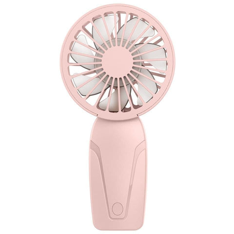 Portable Mini Hand Fan USB Rechargeable with 3 Speeds, Quiet Handheld Fan, Pink