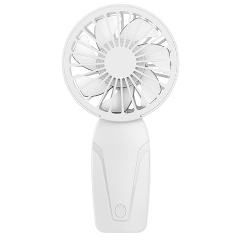 Portable Mini Hand Fan USB Rechargeable with 3 Speeds, Quiet Handheld Fan, White