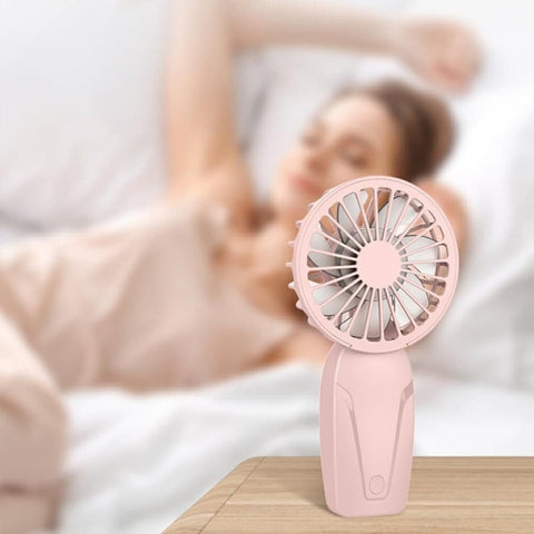 Portable Mini Hand Fan USB Rechargeable with 3 Speeds, Quiet Handheld Fan, White