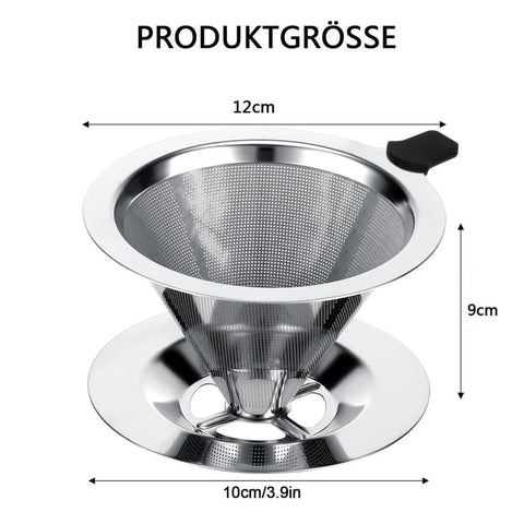 Reusable Stainless Steel Coffee Filter, Durable and Easy to Clean, Eco-Friendly for Brewed Coffee, 10CM
