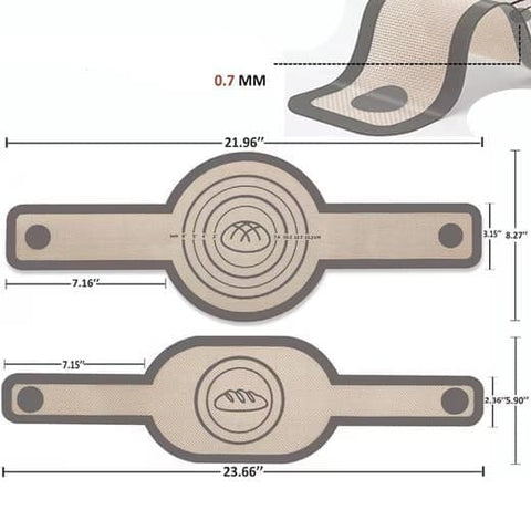 2-Pack Nonstick Silicone Baking Mat with Long Handles, Gray