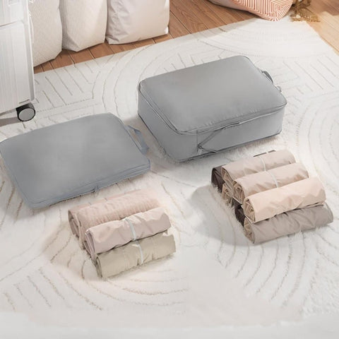 6-Piece Waterproof Travel Storage Bags Organizer for Suitcase, Wood, Compatible with Travel and Vacation