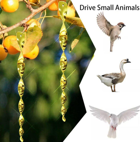 30-Pack Bird Repellent Spiral Scarecrow, 30 cm, UV Resistant for Garden and Terrace in Gold