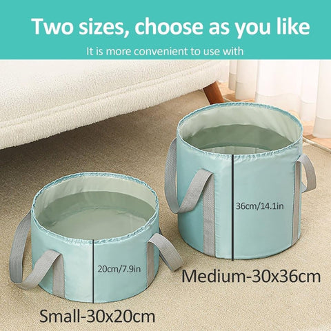 Foldable Foot Bath Tub 30x36cm, Wood, Portable for Home Travel Camping Outdoor Use, Foot Spa and Care