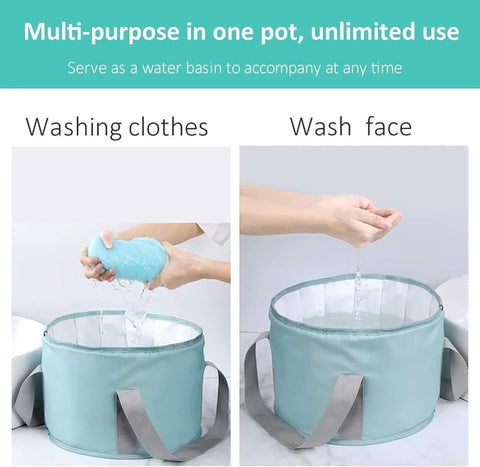 Foldable Foot Bath Tub 30x36cm, Gray, Portable for Home Travel Camping Outdoor Use, Spa and Care