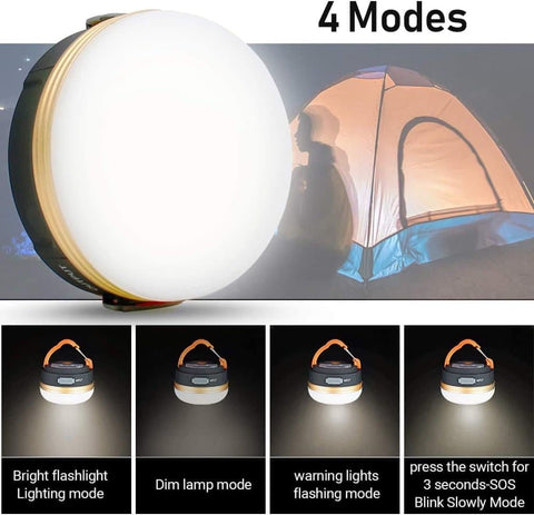 300LM LED Camping Lamp with 4 Modes, Waterproof