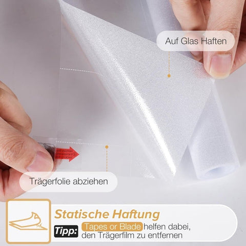 Frosted window film 60cmx5m, self-adhesive opaque privacy film with UV protection for bathrooms and offices, transparent