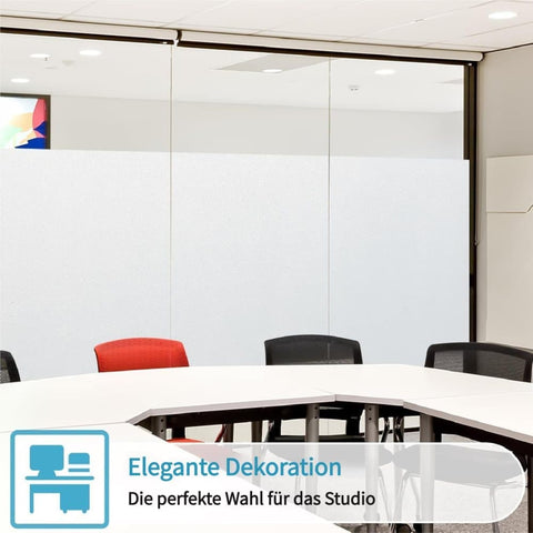White Frosted Window Film for Bathrooms and Offices, Self-Adhesive Opaque UV Protection Privacy Film, 45cmx2m