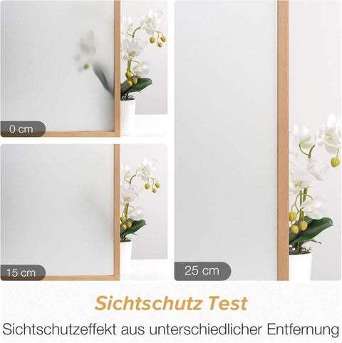 Frosted window film for privacy, self-adhesive UV protection film, transparent, for bathrooms and offices, 45cmx5m