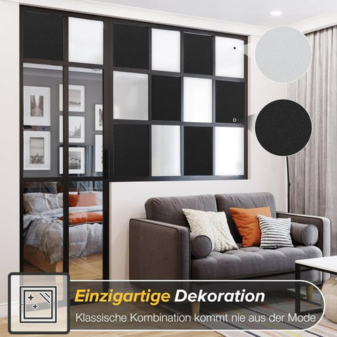 Black Frosted Window Film for Bathrooms and Offices, Self-Adhesive Opaque UV Protection Privacy Film, 45cmx5m