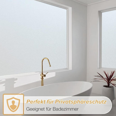 Opaque Frosted Window Film for Privacy, Self-Adhesive UV Protection Film for Bathrooms and Offices, 60cm x 3m, Transparent