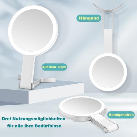 5X/1X LED Makeup Mirror with Adjustable Lighting, Double-Sided Magnifying Mirror for Makeup and Skincare