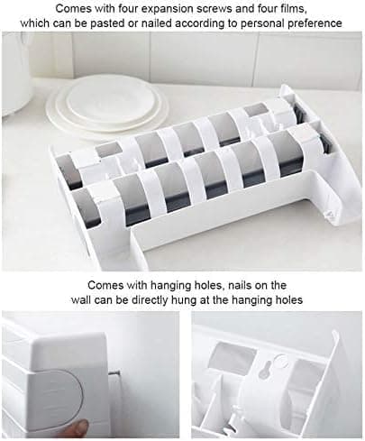 Foil Cutter with Wall Holder for Plastic and Aluminum Foil, 39x10x24cm, Gray