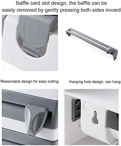 Foil Cutter with Wall Holder for Plastic and Aluminum Foil, 39x10x24cm, Gray