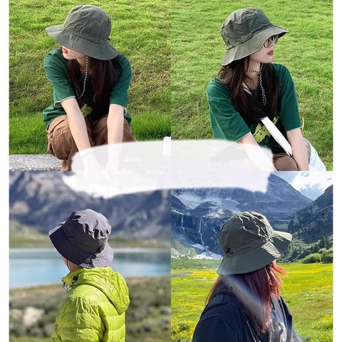 Foldable Waterproof Fisherman Hat Unisex Quick-Drying Sun Protection Summer Outdoor Hat, Dark Gray