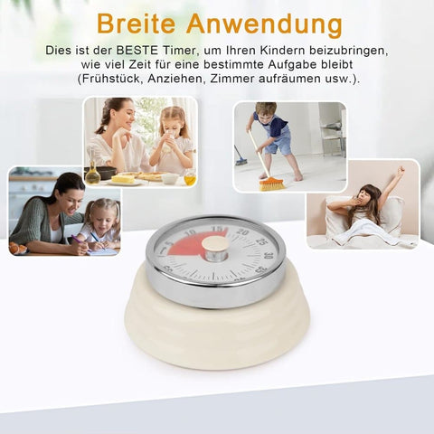 60 Minute Mechanical Kitchen Timer with Magnet, Light Purple, 3.6 x 7.3cm