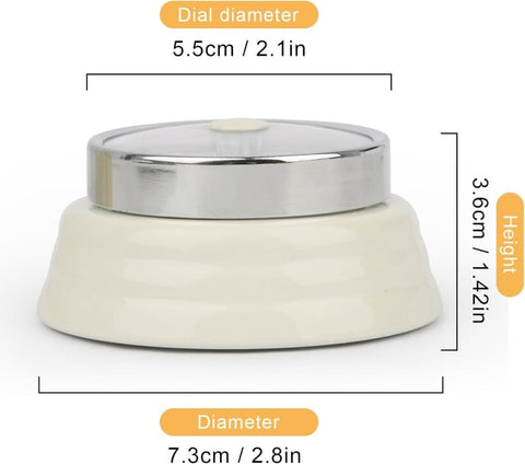 60 Minute Mechanical Kitchen Timer with Magnet, Stainless Steel Beige, 3.6 x 7.3cm