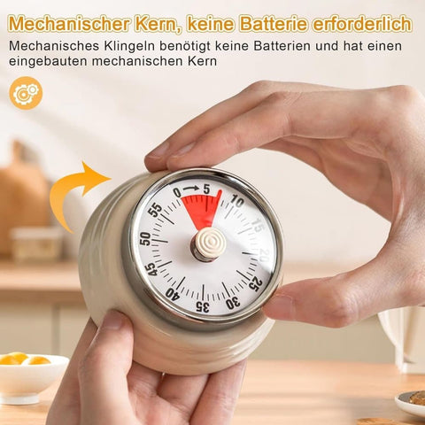 Mechanical Kitchen Timer 60 min with Magnet, Stainless Steel Pink, 3.6 x 7.3cm