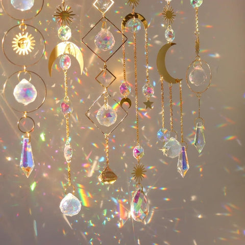 6 inches rainbow refractive prism suncatcher, crystal sun reflecting decoration, , SZ4
