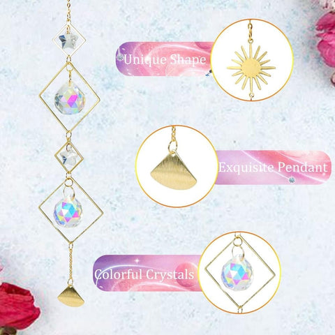 6 inches rainbow refractive prism suncatcher, crystal sun reflecting decoration, , SZ4