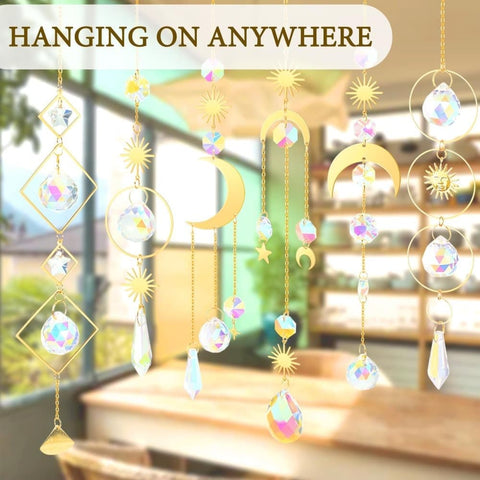 6 inches rainbow refractive prism suncatcher, crystal sun reflecting decoration, , SZ4