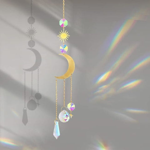 6 inches rainbow refractive prism suncatcher, crystal sun reflecting decoration, , 6 inches