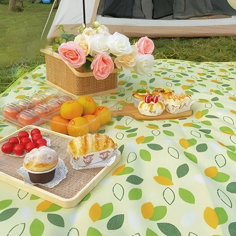 Waterproof Picnic Mat Foldable with Carrying Handle for Camping Beach Park Outdoor Activities, 100x150cm, Dark Green