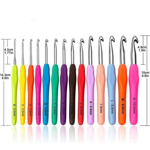 36-Piece Knitting Kit with Crochet Hooks, Markers, Measuring Tape, Ergonomic Soft Rubber Handles, Colorful, with Case