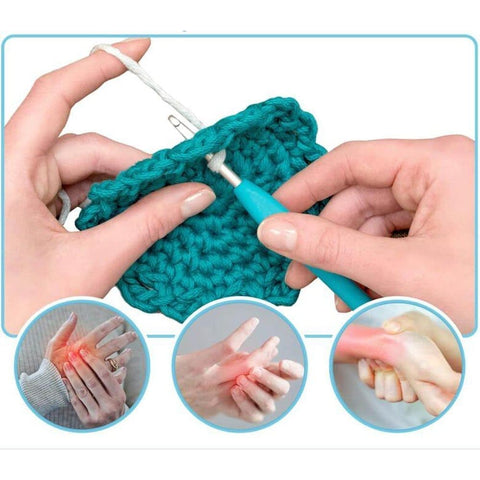 36-Piece Knitting Kit with Crochet Hooks, Markers, Measuring Tape, Ergonomic Soft Rubber Handles, Colorful, with Case