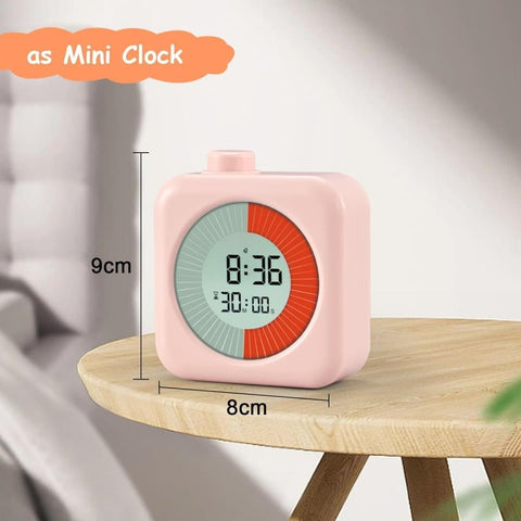 60 Minute Digital Timer with Clock and Alarm, 3-in-1, Pink