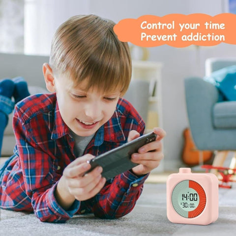 60 Minute Digital Timer with Clock and Alarm, 3-in-1, Pink