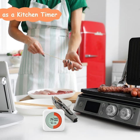 60 Minutes Digital 3-in-1 Timer with Clock and Alarm, White