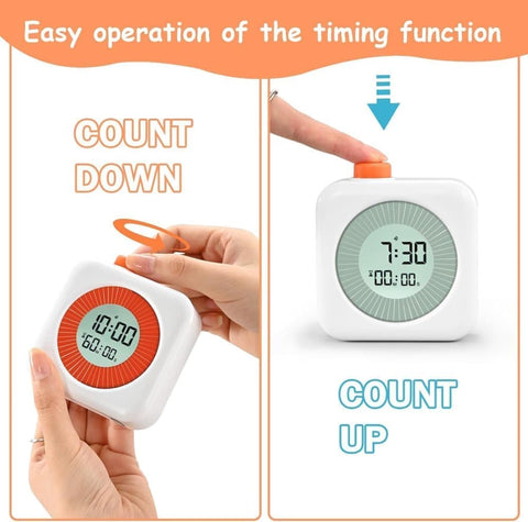 60 Minutes Digital 3-in-1 Timer with Clock and Alarm, White