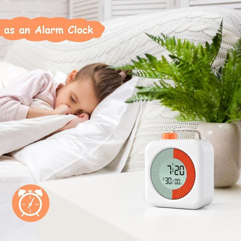60 Minutes Digital 3-in-1 Timer with Clock and Alarm, White