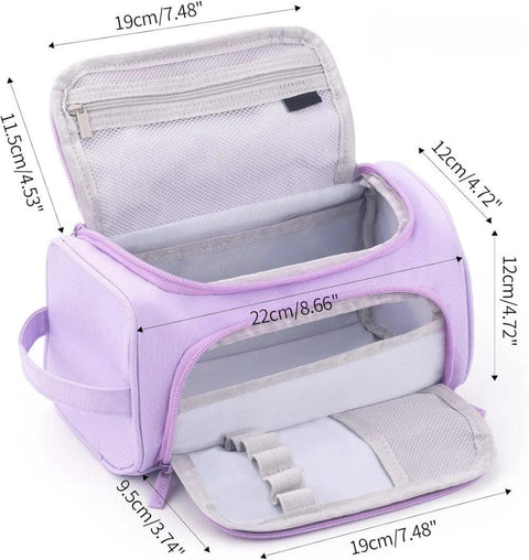 3-Layer School Pencil Case Multifunctional Spacious Pencil Bag for Pens and Stationery, Light Purple