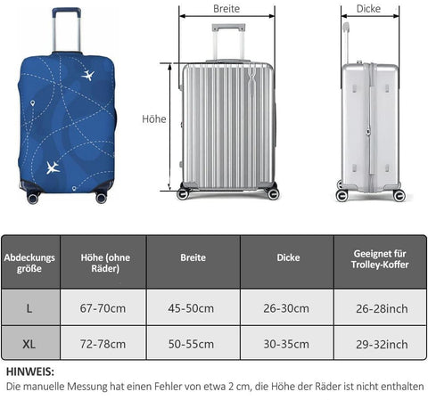Reinforced Elastic Suitcase Cover Dustproof Durable Double-Sided Printing, 18-32 Inch XL
