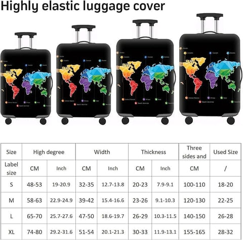 Washable Reusable Elastic Suitcase Cover Luggage Protector Travel Protective Cover, 18-32 Inch