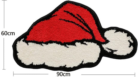 Christmas Santa Claus Bath Mat, Soft Non-Slip Absorbent, Machine Washable, for Living Room and Bathroom