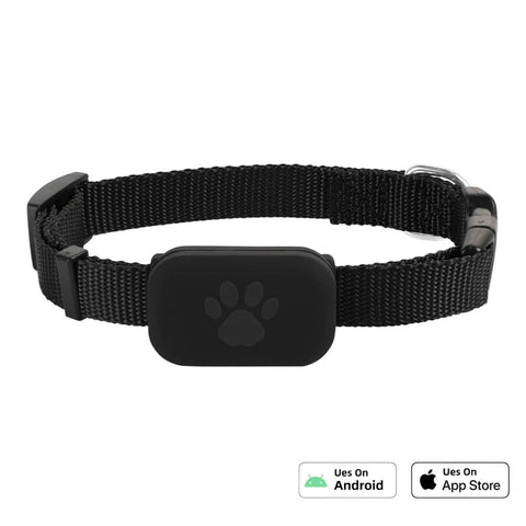 GPS Pet Tracker Collar for Dogs and Cats, Compatible with iOS and Android, Black